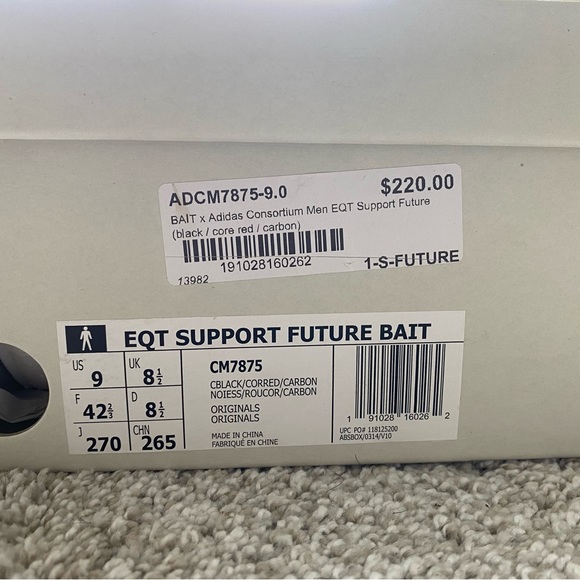BAIT x Adidas Consortium Men EQT Support Future Size 9